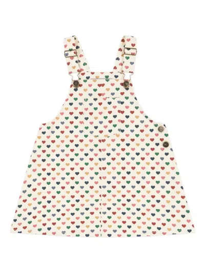 Konges Sløjd Heart-print Pinafore Dress In Neutral