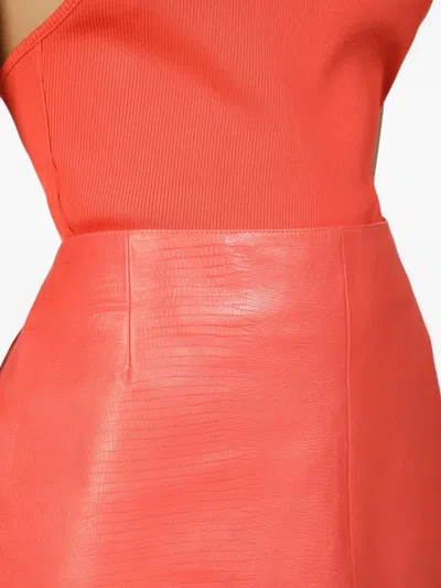 Bally Textured-leather Midi Skirt In Pink