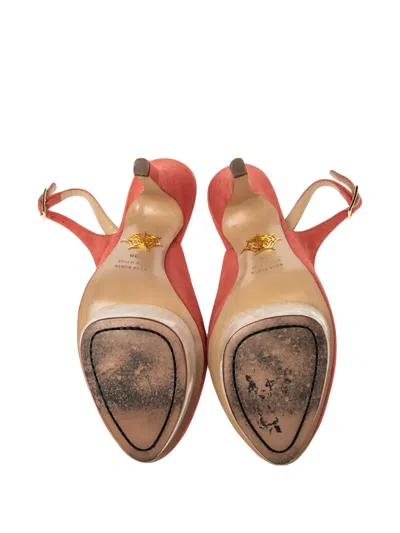 Pre-owned Charlotte Olympia 2024 150mm Dolly Pumps In Orange