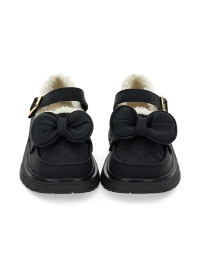 Monnalisa Bow-embellished Loafers In Black