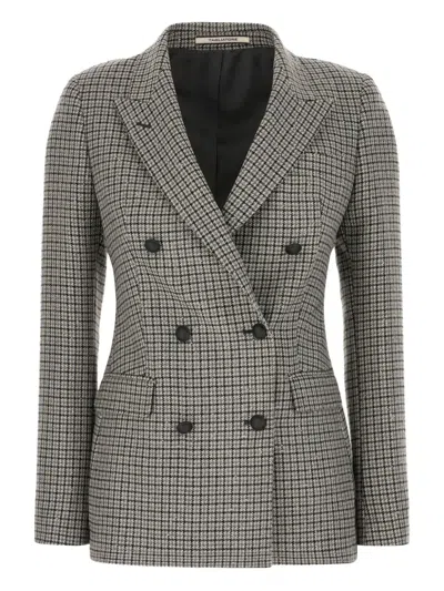 Tagliatore Houndstooth Sequin-embellished Blazer In Gray
