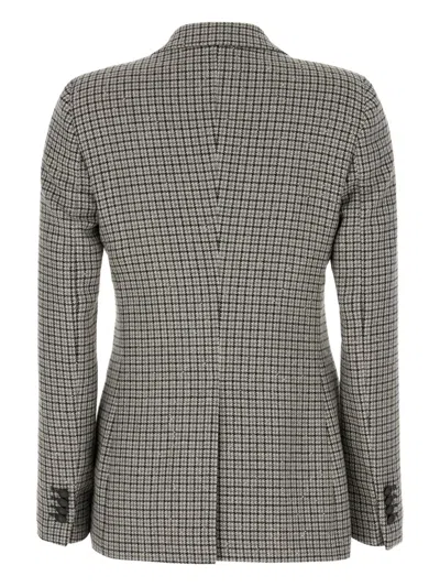 Tagliatore Houndstooth Sequin-embellished Blazer In Gray