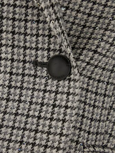 Tagliatore Houndstooth Sequin-embellished Blazer In Gray