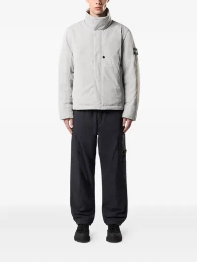 Stone Island Padded Jacket With Anti-drop And Zip Pockets In Gray