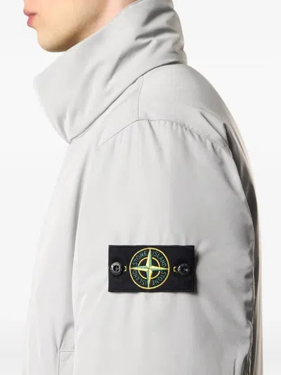 Stone Island Padded Jacket With Anti-drop And Zip Pockets In Gray