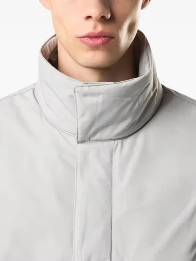 Stone Island Padded Jacket With Anti-drop And Zip Pockets In Gray