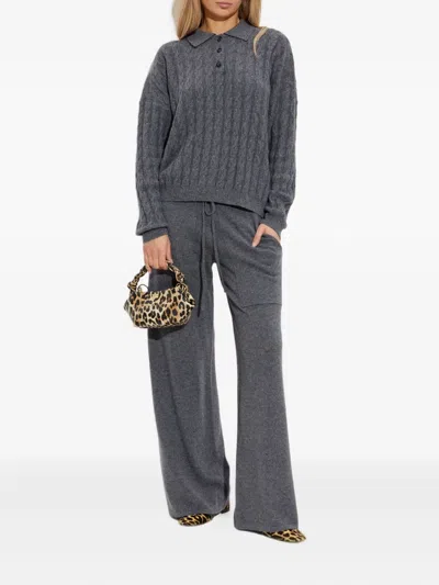 Lisa Yang Cable-knit Polo-neck Jumper In Gray