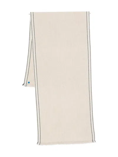Brunello Cucinelli Striped Cashmere Scarf In Neutral