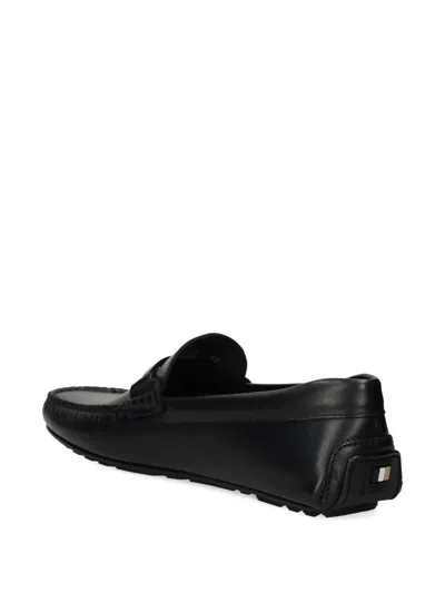 Hugo Boss Logo-bar Loafers In Black