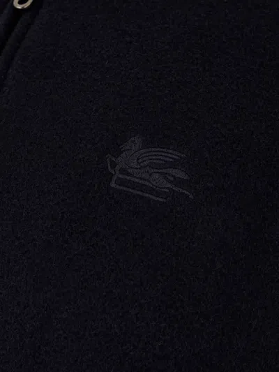 Etro Wool Bomber Jacket In Blue