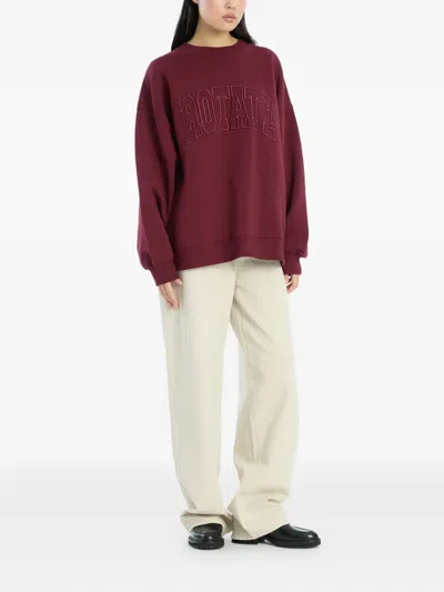 Rotate Birger Christensen Heavy Bordeaux Sweatshirt In Red