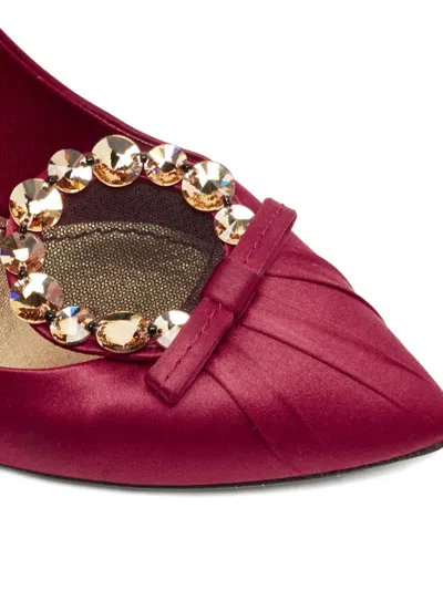 Pre-owned Louis Vuitton Satin Jewel Pumps In Red
