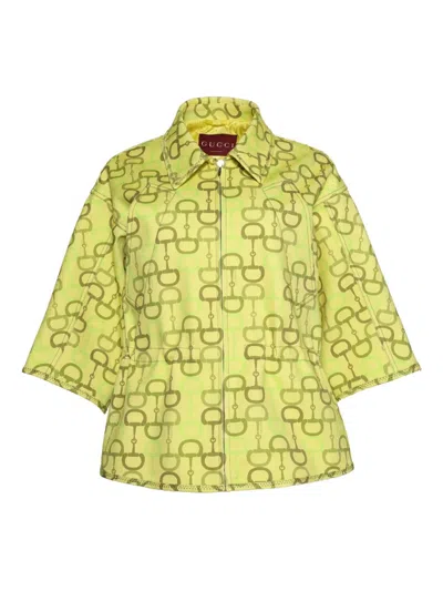 Gucci Horsebit-print Jacket In Green
