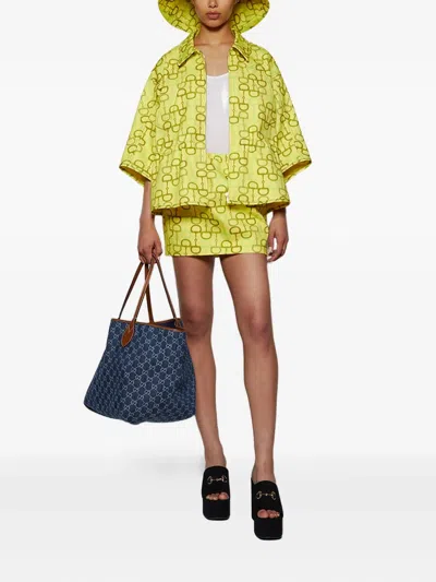 Gucci Horsebit-print Jacket In Green