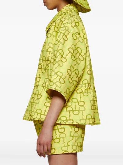 Gucci Horsebit-print Jacket In Green