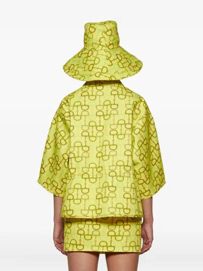 Gucci Horsebit-print Jacket In Green