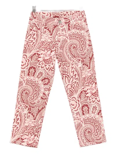 Etro Paisley-print Trousers In Pink