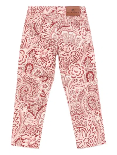 Etro Paisley-print Trousers In Pink