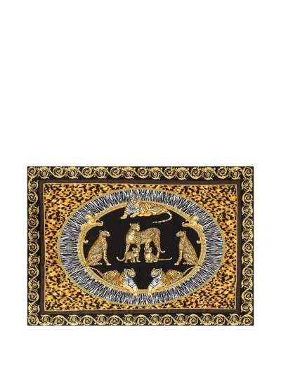Versace Animal-print Pillow Case (set Of Two) In Brown