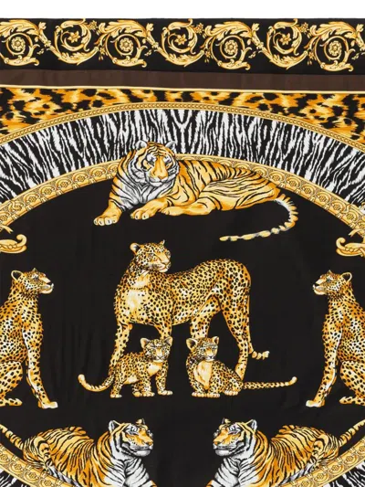 Versace Animal-print Pillow Case (set Of Two) In Brown