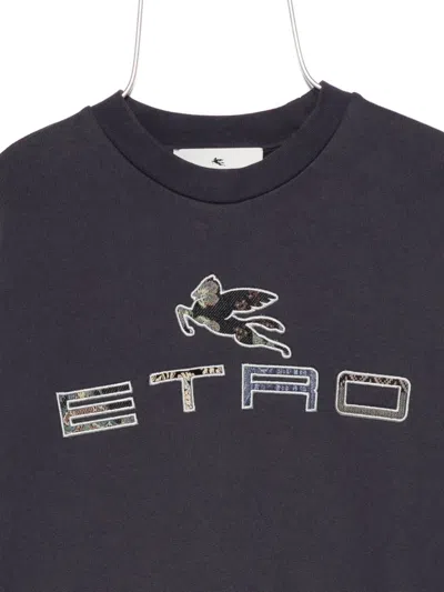 Etro Pegasus-motif Sweatshirt In Blue