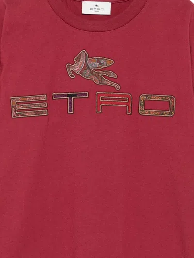 Etro Pegasus-motif T-shirt In Brown