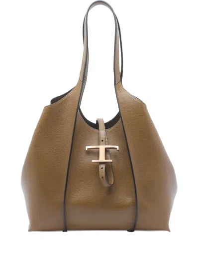 Tod's Medium T-timeless Calfskin Leather Tote Bag