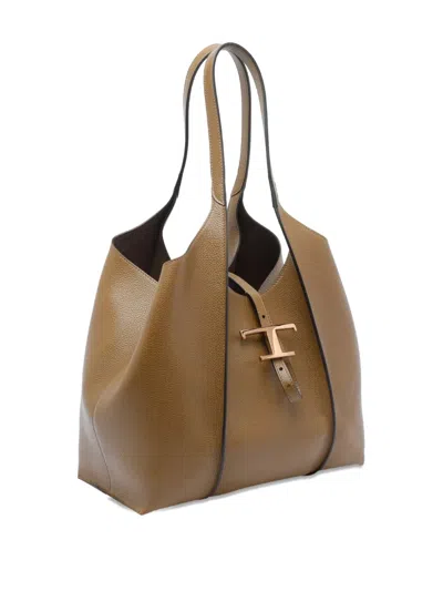 Tod's Medium T-timeless Calfskin Leather Tote Bag