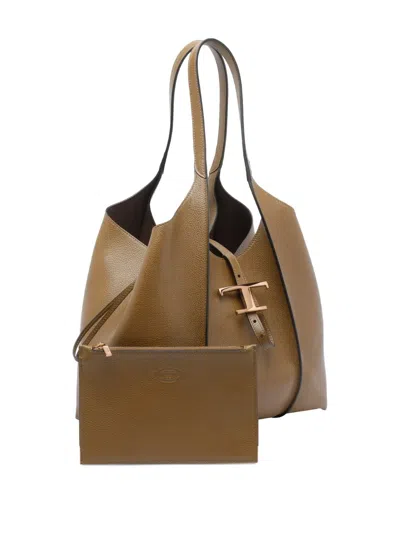 Tod's Medium T-timeless Calfskin Leather Tote Bag