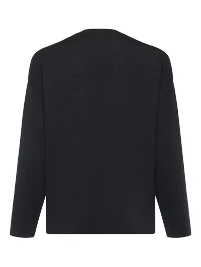 Loewe Relaxed Fit Crewneck Sweater With Embossed Logo In Black