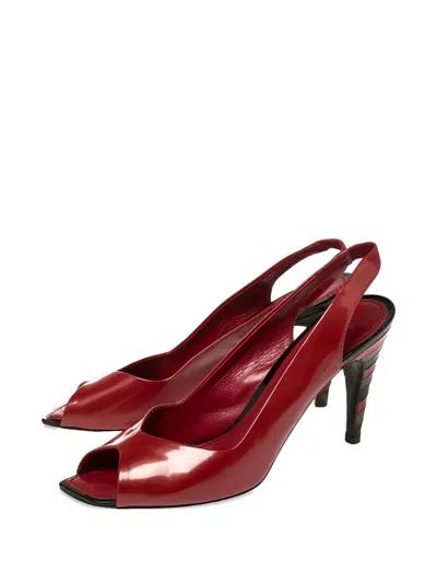 Pre-owned Louis Vuitton 100mm Slingback Pumps In Red