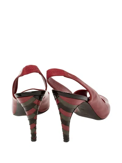 Pre-owned Louis Vuitton 100mm Slingback Pumps In Red