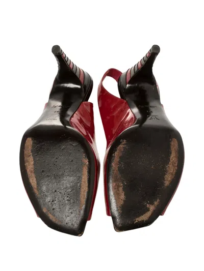 Pre-owned Louis Vuitton 100mm Slingback Pumps In Red