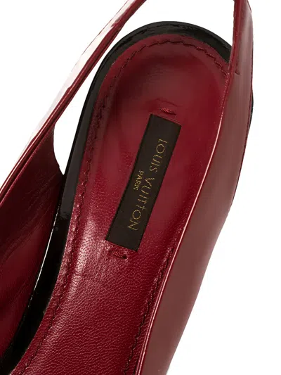 Pre-owned Louis Vuitton 100mm Slingback Pumps In Red