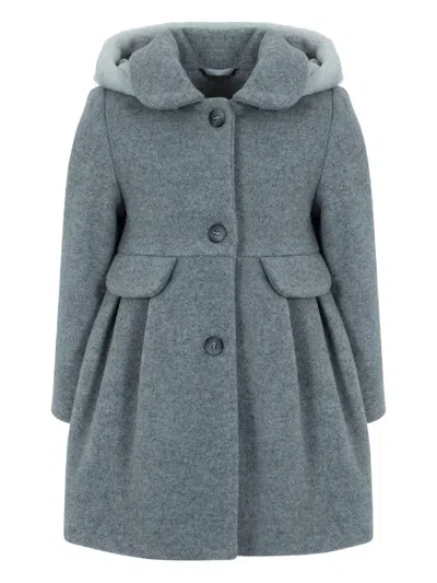 Lapin House Hooded Wool Coat In Gray