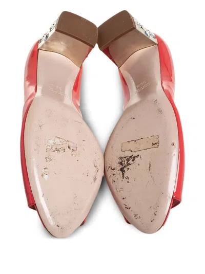 Pre-owned Miu Miu 2024 50mm Crystal-embellished Pumps In Red