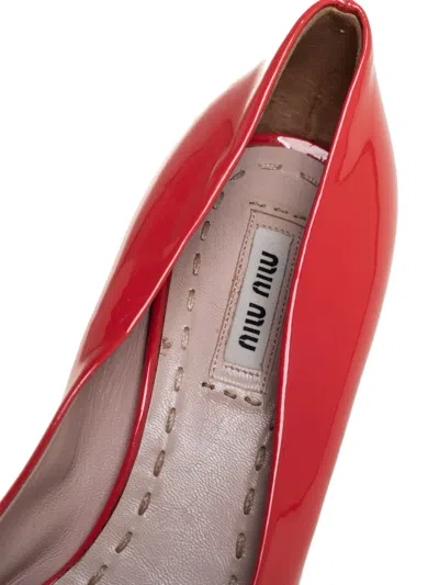 Pre-owned Miu Miu 2024 50mm Crystal-embellished Pumps In Red