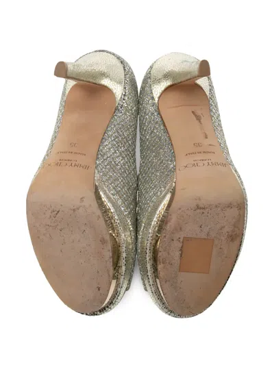 Pre-owned Jimmy Choo 2023 110mm Glitter Pumps In Silver