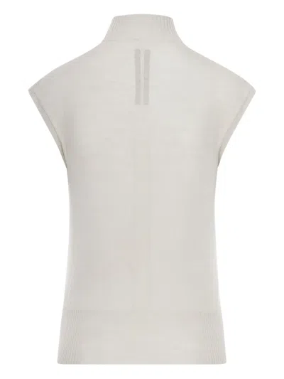 Rick Owens High-neck Sleeveless Sweater In White