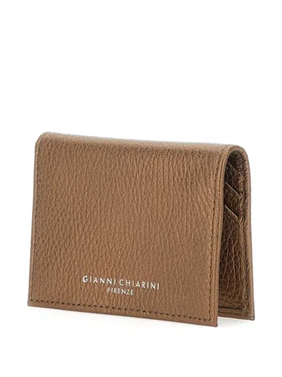 Gianni Chiarini Leather Card Holder In Neutral