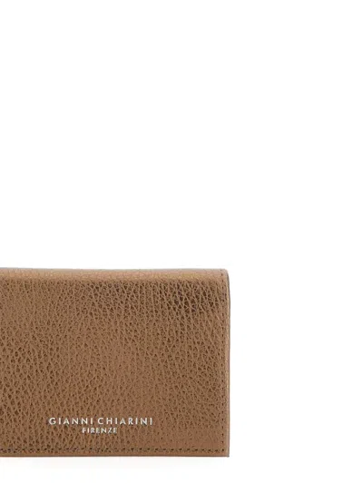 Gianni Chiarini Leather Card Holder In Neutral