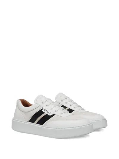 Bally Leather Stripe-detail Sneakers In White