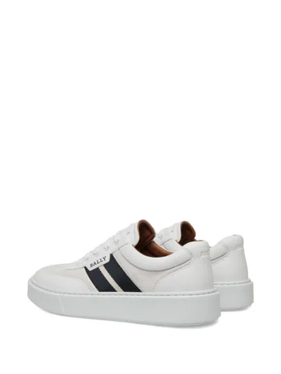 Bally Leather Stripe-detail Sneakers In White
