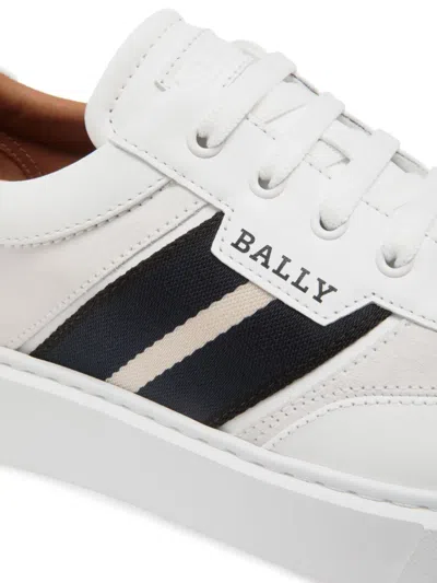 Bally Leather Stripe-detail Sneakers In White
