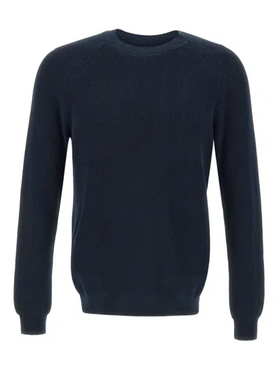 Diktat Ribbed Raglan-sleeves Sweater In Blue
