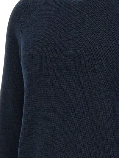 Diktat Ribbed Raglan-sleeves Sweater In Blue