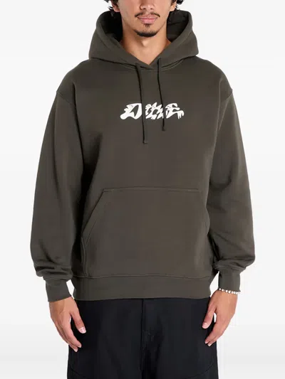 Dime Happy Graphic-print Hoodie In Brown