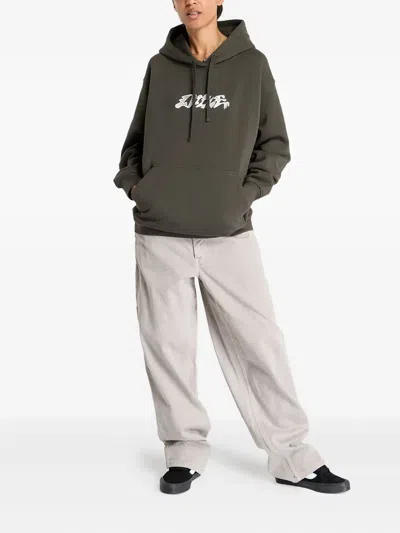 Dime Happy Graphic-print Hoodie In Brown
