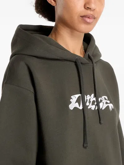 Dime Happy Graphic-print Hoodie In Brown