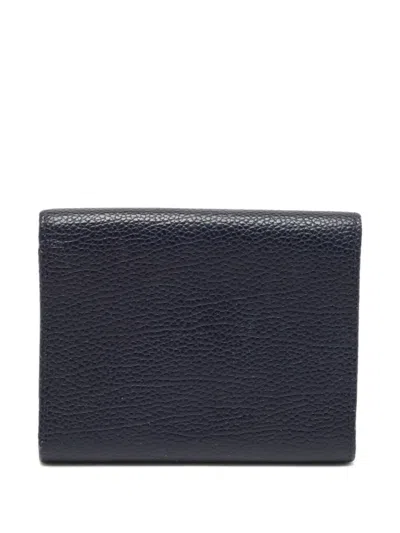Pre-owned Carolina Herrera Vintage  Tri-fold Leather Wallet In Blue